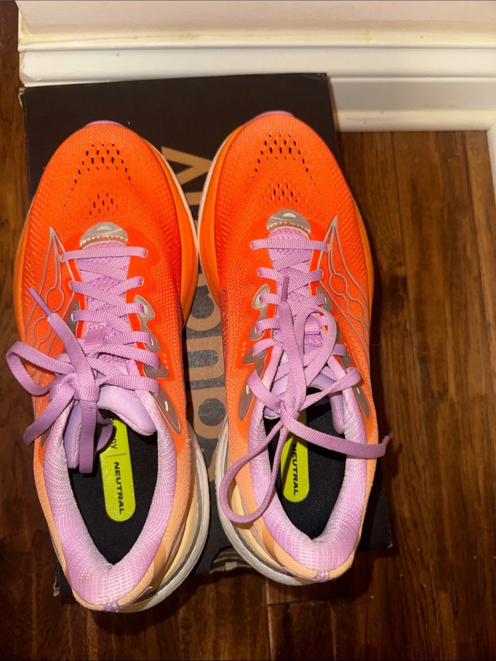 Saucony Ride 19 Orange and Lavender Women's Running Shoes